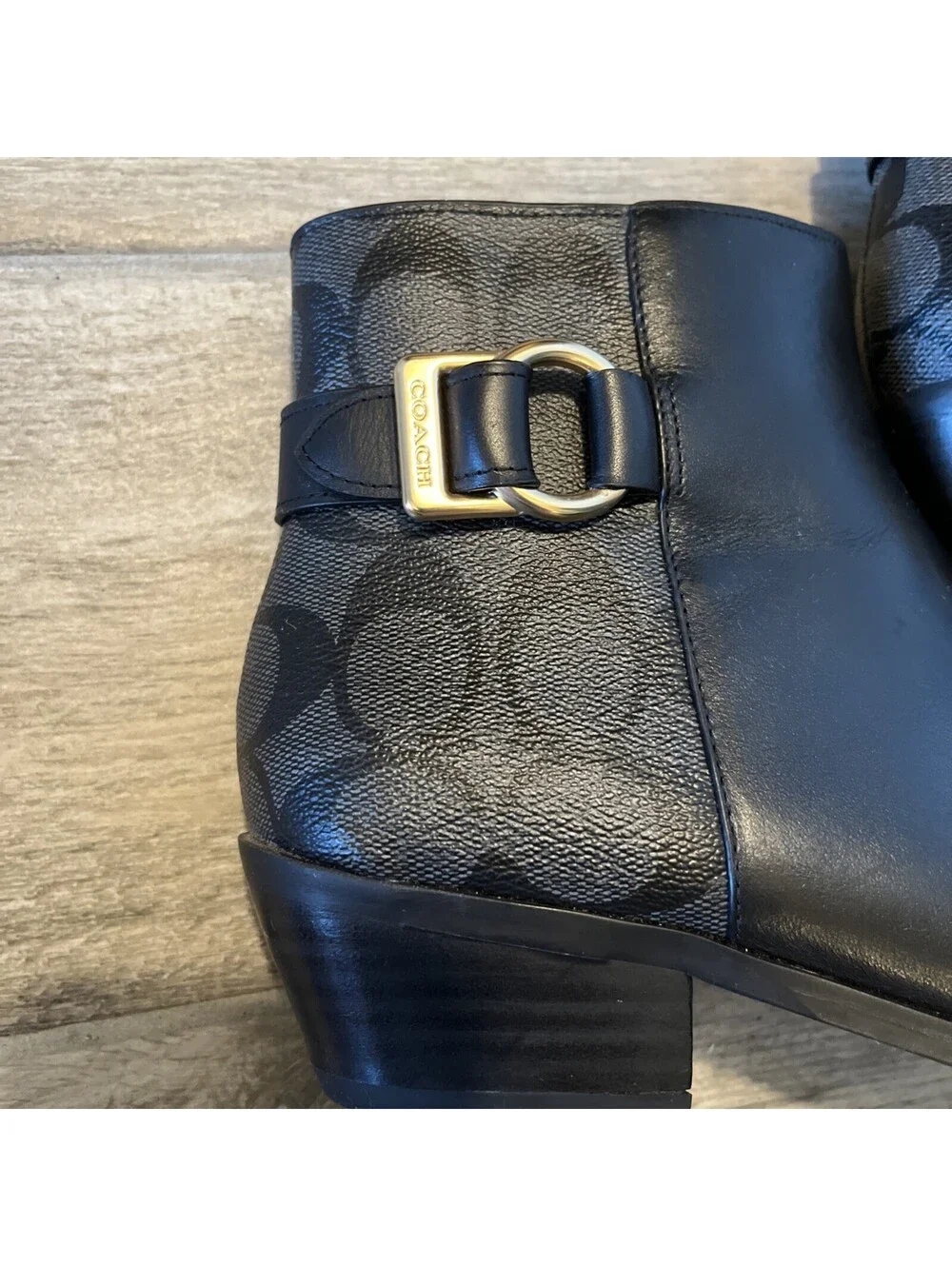 COACH LADIES MONOGRAM ANKLE BOOTIES SIZE US6.5B VGC